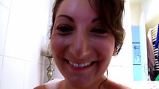 Busty brunette solo masturbation