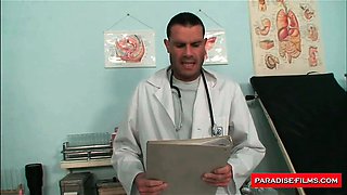 Horny doctor penetrating his patients pussy