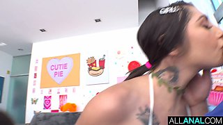 Brenna & Luna take on big cocks in a wild anal buffet with cumshots galore
