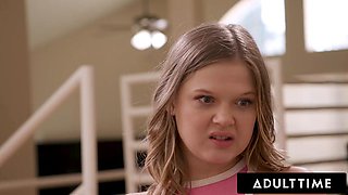ADULT TIME - Nasty Stepsister Coco Lovelock Has First SQUIRTING ORGASM From Stepbro! FULL SCENE!