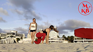 Kora Bell Turns Yoga Into a Strap-on Ass Fucking on the Beach