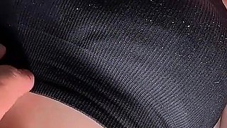 Huge Tits and Huge Nipples Petite Girl Was Resting After Fitness but I Asked Her to Open Her Holes