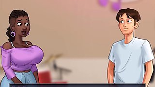 Misskitty2k undresses in the summertime saga as the music teacher