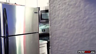 My horny step-mom cougar Linzee Ryder kitchen eating cock