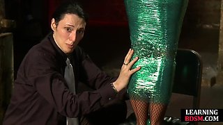 Tiedup BDSM slut fingered by master