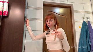 POV Spit and Toilet Slavery Pissing With Redhead Mistress Kira - PissVids