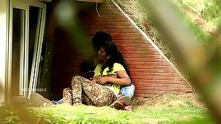 Couple romance in park