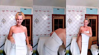 Hot Housewife Lukerya in White Lace Lingerie