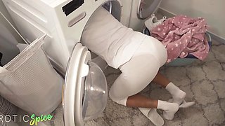 Naughty Slim Curly Ebony Beaute Seduces Her Roommate & Lures His BBC Into Her Needy Pussy