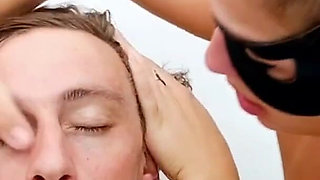 Femdom lickinghis face