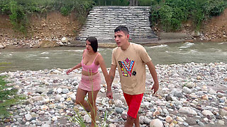 CASUAL SEX, I teach young Latina how to fish and then fuck her and cum in her tight pussy