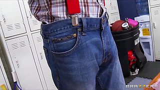 Pantie sniffer gets caught in the girl's locker room