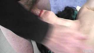 Amateurs Darkhaired babe Came To Satisfy Two Older Guys