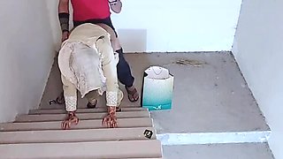 Desi Bhabhi Fucked Hard on Stairs - Late Night Stepmom Anal & Doggy Style