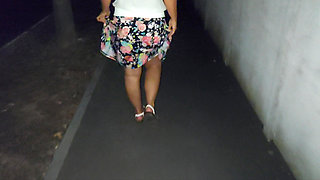 Woman Masturbates Outside in the Trunk and Has an Orgasm