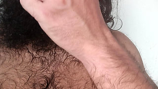 Hairy sweaty sniffing underwear, ass and body drying with underwear (10 minutes)