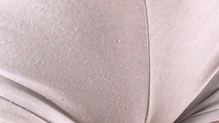 Big White Panties Cameltoe Close up Tease 4K