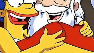 Santa Claus Fucks Married Housewife Marge Simpson on Christmas Day