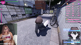 Masturbating and Playing a Naughty Hentai Girl Game