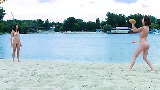 Hot nudist teen filmed with her nudist family