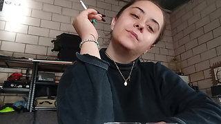 PAWG Girl Smoking Slim Cigarette