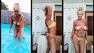 Lukerya's After Pool Fun - Amateur MILF Solo Pleasure in Lingerie