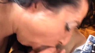 Hot Brunette MILF in Black Stockings Rides Hard Cock - Anal & Cum in Mouth