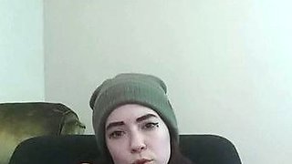 Lovely Amateur teen brunette masturbating outdoor