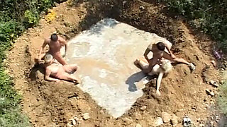 Gangbang Slut Gets Squirted All Over