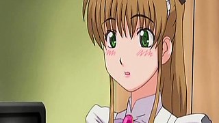 Anime maid masturbates