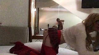 Carol sucking my friends grandfathers cock at the motel