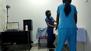 IT HAPPENED AT THE CLINIC!! A FEMALE DOCTOR AND NURSE SEDUCE A PATIENT. THEY FUCK HIM ON THE STRETCHER