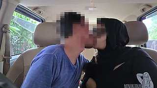 Hijab Girl Minokiiko Gives Intense Blowjob in Car with Cum Swallowing