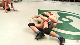 June Tag Team Match Up Part 1: Four Fierce and Sexy Wrestlers! Brutal Submission holds! Face Sitting