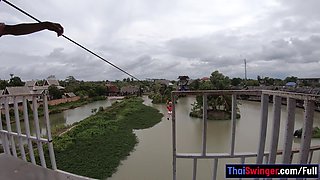 Zipline Joy And Steaming Lovemaking At Home After For A Thai Euro Duo