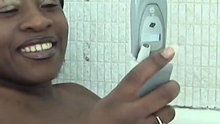 Big ass black girl gets fucked in bathroom