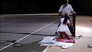 Cutie Justine Reage Gives it up on the Tennis Courts