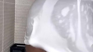 Let me clean your cock off in the shower with my cheeks