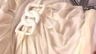 Soapy cock slides into this busty blonde's pussy