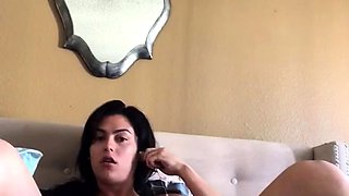 Big Tits Tranny Strokes her Big Cock