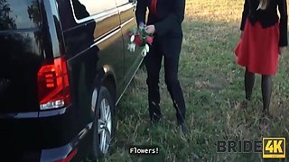 Horny Bride Ran Away From The Wedding And Showed Her Natural Tits To Strangers In The Field 18 Min