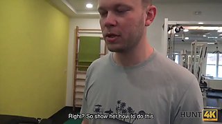 HUNT4K. Young bitch is hypnotized by banknotes so why spreads legs