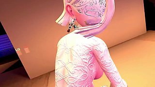 Light-haired virtual stripper dances for her master and gets pounded hard