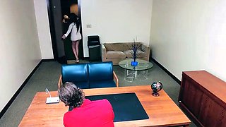 Secretary and vice principal blowing dick at the office