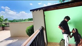Desi Indian School Girl Fucked Hard on Terrace - Hot 18yo in Uniform