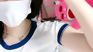 Glamour babe with big boobs masturbates in lingerie