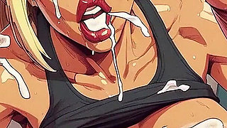 Slut Girl Hard Sex in the Gym Locker Room, Curvy Woman with Big Tits Sucking Big Dick, Slave Woman