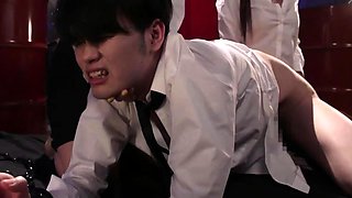 Megumi Shino is a creampie asian in a threesome