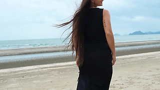 Sexy Tight Black Dress and Beauty Chill