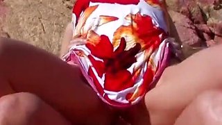 Beach anal fuck for blonde milf Mollie Wood loving big cock